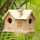 Bird House Outdoors Hanging Bird House For Outside - Unfinished Wooden Birdhouse
