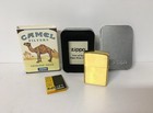 Rare 1999 Camel Zippo Ziplight Flashlight Corners Brushed Brass New Tin   Sleeve