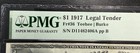 Fr 36 1917  1 One Dollar  sawhorse  Legal Tender Note  Pmg Vf35 Teehee Burke