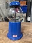 Vintage Blue Carousel 1985 Gumball Candy Machine Metal Bank Glass Globe