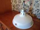 Vintage Appleton 14  Porcelain Enamel Metal Industrial White Barn Light 