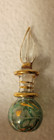 Perfume Bottle Egyptian Glass Perfume Bottle Gold   Green W  Intact Daubber