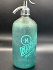 Vintage Seltzer Bottle Manhattan Sparkling Beverages Brooklyn Ny Teal Blue Green