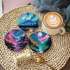 8 Pcs Aurora Diamond Art Coasters Kits  Diamond Painting Coasters With Holder Se