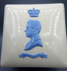 Wedgwood Embossed Queens Ware Sq Box - King Edward Viii Proposed Coronation 1937