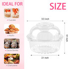 Zezzxu 100 Pack Individual Cupcake Containers  Clear Plastic Cupcake Holders Wit