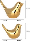 2 Pcs Gold Decor Accents small Animal Statues modern Home Decorative  Birds