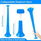 2 Pcs Collapsible Stadium Horn 20 5 Inch Vuvuzela Plastic Trumpet Horn Blue B   
