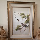 Large Picture Of Embroidered Birds And Trees On Fabric  China