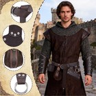 Dicxoser 7 Pcs Renaissance Medieval Belt Set - Viking Costume One Size  Brown
