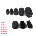 Plastic Tube Pipe Inserts Plug Bung Oval Black Oblong Rectangle Blanking End Cap