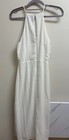 Lulus White Halter Midi Dress Front Slit Women   s Size M Medium Cocktail Party