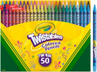 50-count Twistable Colored Pencils Set  No-sharpen Twist-up Crayons For Kids   T