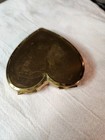 Vintage Heart Shaped Gold Tone Compact