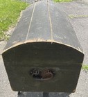 Early 19th Century Dome Top Document Box Original Dovetail Dark Green Paint