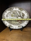 Johnson Bros Oval Serving Platter Friendly Village Covered Bridge 13 5    X 11   