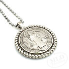 Knot Border Saint St Benedict Medal Pendant Necklace 24  Ball Chain Silver Tone