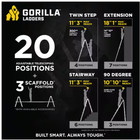 18 Ft Reach Aluminum Multi-position Ladder With Tool Hangers 300 Lbs Capacity