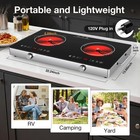 Electric Infrared Cooktop 120v  4000w Portable 2 Burner Electric Stove Hot Plate