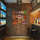 15 Pieces Old Gas Oil Retro Signs decorative Vintage Tin Metal Signs For Wall Ar