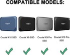 Hard Drive Carrying Case For Crucial X9   Crucial X10 Pro Portable Black gray