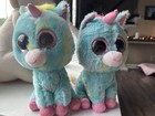   2  Vtg Treasure Unicorn Ty Beanie Boo 2012 Justice Exclusive Retired No Ht