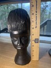 Vintage African Hand Carved Ebony Wood Sculpture Statue Figurine Head Bust 9   t