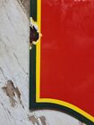 Vintage Coca Cola Porcelain Sign Old Flange Coke Fountain Us Soda Beverage Drink