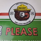 Vintage Forest Service Sign - Smokey Bear Please Prevent Gas Porcelain Sign