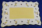 4 Vintage Yellow Brown Roses Mcm Printed Cotton Scalloped Placemats 11x16 
