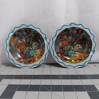 2 Vintage 1981 Las Vegas Casino Souvenir Metal Tin Ashtrays Gambling Slots Bar