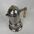 Vev Vigano Inox Ss 18 10 Italian Moka Espresso Pot  W gold Accents