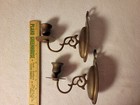 Vintage Pair Brass Wall Sconces Candleholders