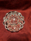 Orrefors Sweden Hallon Raspberry Crystal Votive Candle Holder Bubble Design 4 