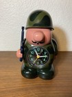 Vintage 1980s Hanslin Mr  General Drill Sargent Army Soldier Alarm Clock Quartz