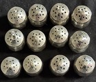 12 Pc Vntg  antique Sterling Silver Mini Salt   Pepper Shakers Free Shipping
