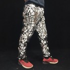 Men Glitter Silver Sequin Pants Hip Hop Dancer Stage Performance Trouser Costume