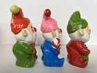 Vintage Ceramic Christmas Elf Gnome Pixie Figurines Korea Set Of 3