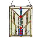 Stained Glass Tiffany Style Window Panel Arts   Crafts 18  X 25   One This Price