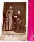 Antique 1800s Victorian Small Cabinet Card Photograph 2 Ladies 1 Sitting 
