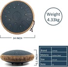 Steel Tongue Drum 15 Notes 14 Inch D-key Panda Balmy Drum Percussion Instrument