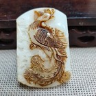 Chinese Jade Antique Hand-carved Pendant Ancient Nice  Jade Phoenix Statue3158