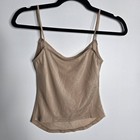 Donna Karan Intimates Satin Tank Top Cami Women s Small Beige Silky