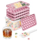 3 Pack Ice Trays For Freezer  Round Circle Ice Cube Mold With Lid And Bin