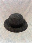 Vince Camuto Black Paper Braid Kettle Hat Cloche