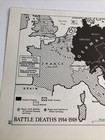 Map Of Civil War In Russia 1918 - 1920 Battle Deaths 1914 - 1918 Mg  38 Print V