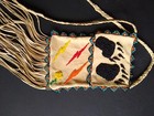 A Small Native American Deer Skin Beaded Purse  Never Used  Nr