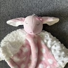 Baby Essentials Pink Bunny Lovey Security Blanket White Hearts Dot Plush Rabbit