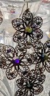    antique Bronze Filigree Flower Chandelier Earrings   Victorian Gothic Statement