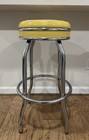 Vintage Cosco Yellow Swivel Chrome Vinyl Stool - Set Of 3  local Pick Up Only 